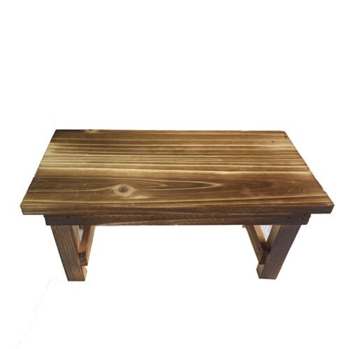 Mesa de Madera Quemada para Flores (Aprox. 12 cm × 24 cm × H 12 cm)
