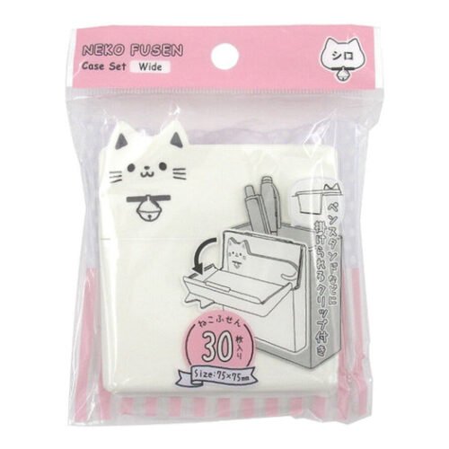 Set de notas adhesivas con estuche en forma de gato (Ancho, WH)