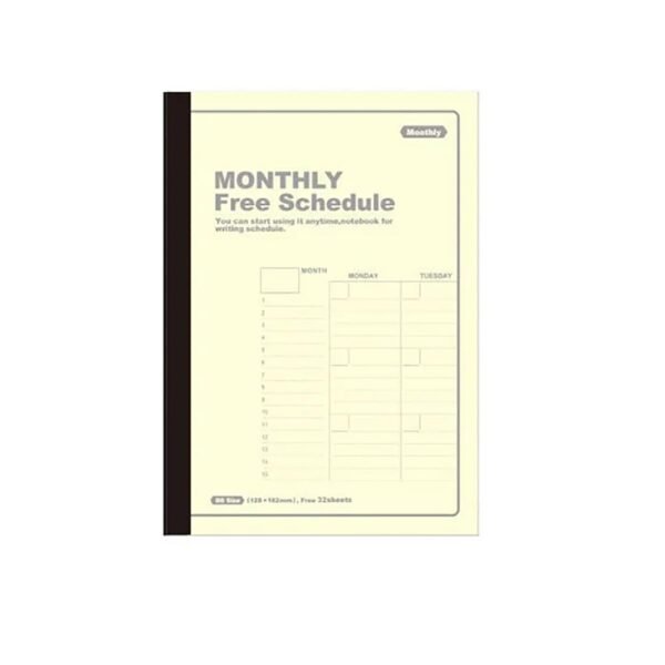 Agenda (B6, 32 hojas, escribible, mensual)