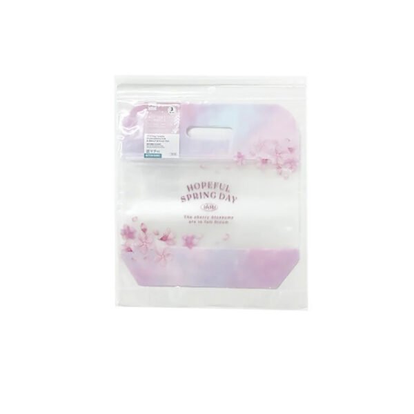 WK0187-2 Bolsa con cierre y asa (Sakura, 3 unidades, 21 cm × 20 cm × 7 cm)