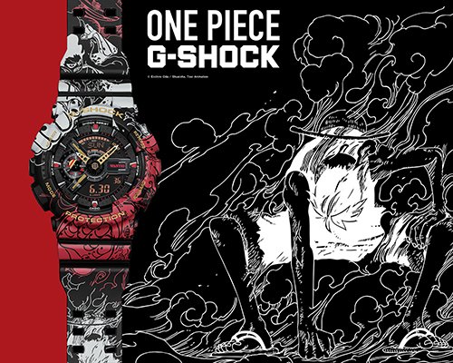 Edición oficial GA-110JOP-1A4JR ONE PIECE Colaboración 2020 CASIO Luffy