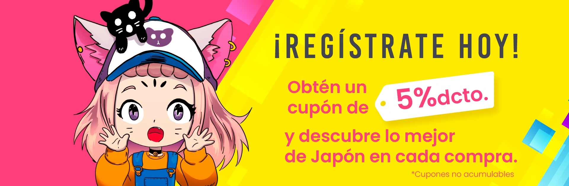 Promocion que indica un 20% de descuento en tu primera compra por registrarte
