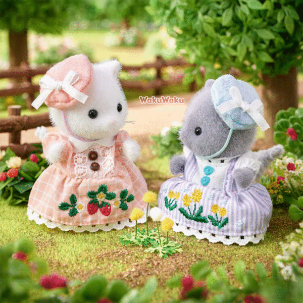 WKSF0405-2 Set de Peluche Pareja - Bordado de Fresas y Diente de León