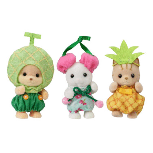 Trío de Bebés Frutales - Melón, Cereza y Piña
