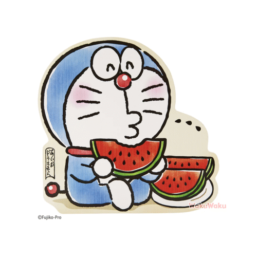 Verano – Abanico de Doraemon lanzando semillas de sandía