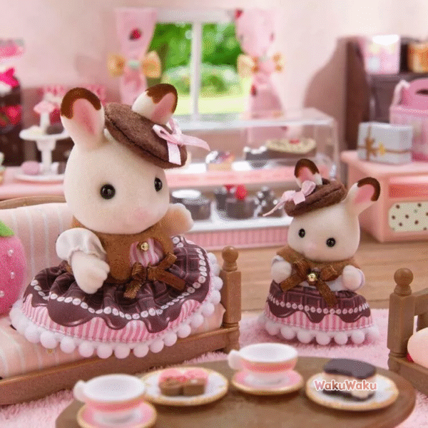 WKSF0442-3 Set de pareja de chocolate dulce – Conejita y bebé de Chocolate Rabbit